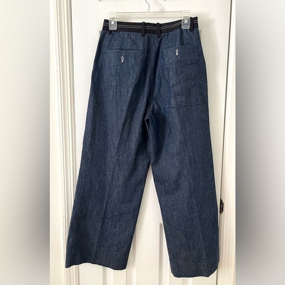 ELIZABETH & JAMES Hudson Cropped Wide Leg Denim/Linen Trousers Size 6 - Picture 5 of 9
